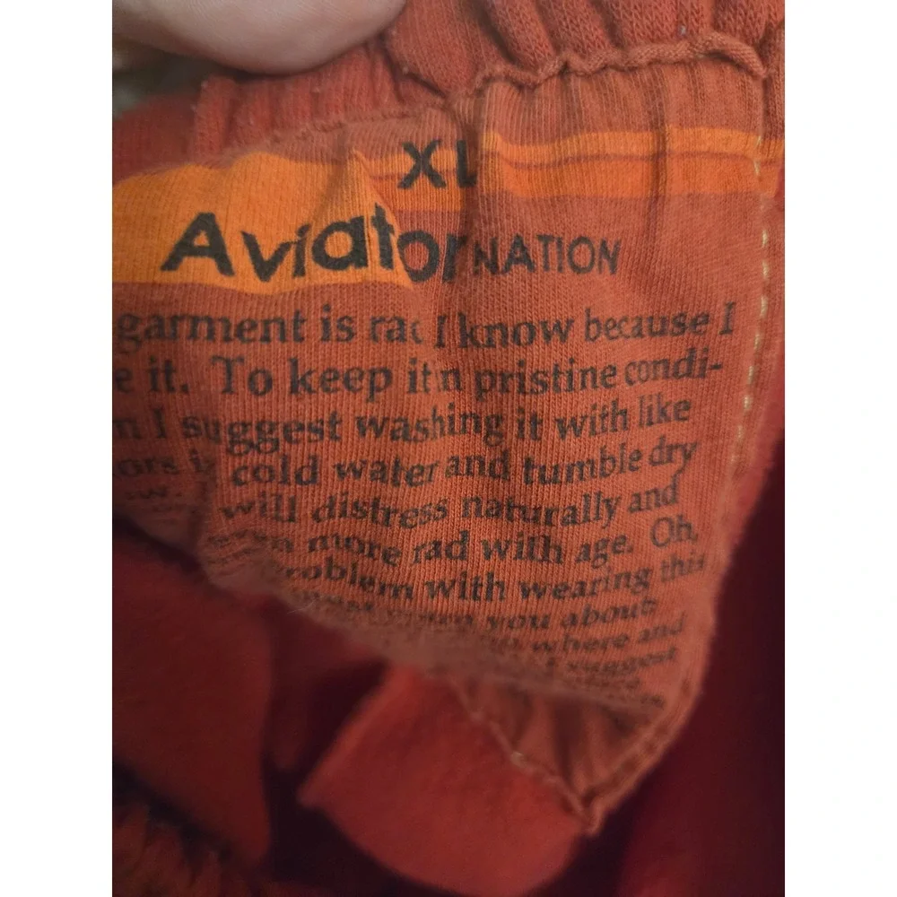 Aviator Nation Sweatpants XL Red Rainbow Stripe Joggers Made USA Lounge Pants - Picture 3 of 6